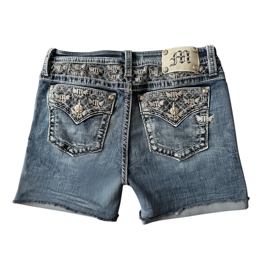 Miss Me Los Angeles Mid-Rise Custom Cut-Off Denim Shorts